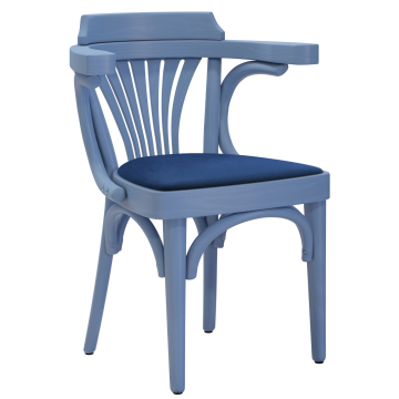 Chausey | Silla de madera curvada | Madera / Terciopelo | Azul / Azul | Bugholz