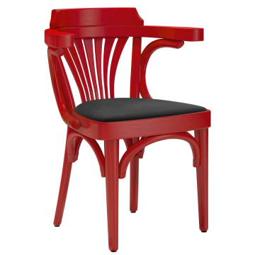 Chausey | Bugholzstoel | Hout / Fluweel | Rood / Zwart | Bugholz