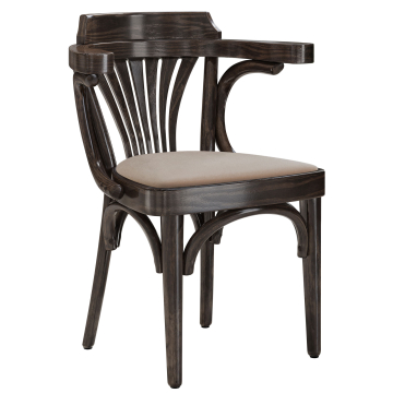 Chausey | Krzesło z wygiętego drewna | Drewno / Samet | Wenge / Taupe | Bugholz