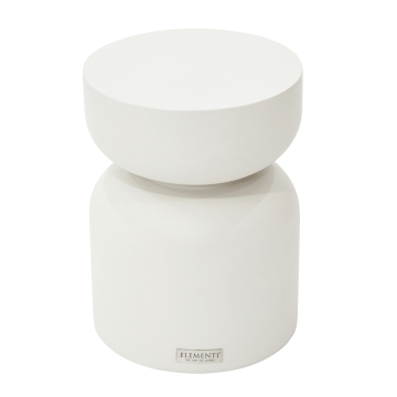 CHRONOS | Design Beistelltisch | Ø:H 35 x 46 cm | Beton | Weiss