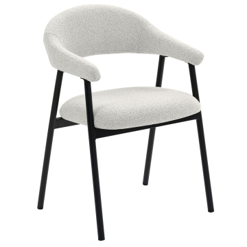 LARA | Silla de hotel | Tela de peluche | Crema