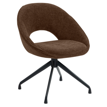 LIAM | Hotel Stuhl | Stoff/Textil | Braun | Drehfuß