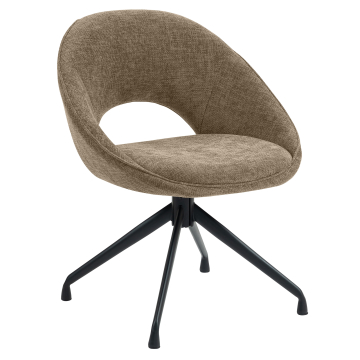 LIAM | Hotel Stuhl | Stoff/Textil | Taupe | Drehfuß