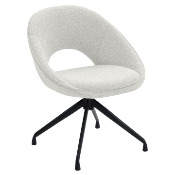 LIAM | Hotel Stuhl | Teddystoff | Creme | Drehfuß