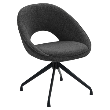 LIAM | Hotel Stuhl | Teddystoff | Dunkel Grün | Drehfuß