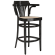 CHAUSEY | Tabouret de bar en bois courbé | Rotin tressé | Noir