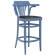 CHAUSEY | Tabouret de bar en hêtre | Bois / Cuir | Bleu | Hêtre