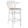 CHAUSEY | Chaises hautes en bois moulé | Bois / Velours Taupe | Blanc | Bois moulé