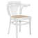 CHAUSEY | Sedia in legno curvato | Intreccio in rattan | Bianco | Legno curvato