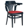 CHAUSEY | Buerstoel | Hout / Leer Rood | Donkerblauw | Buerstoel