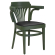CHAUSEY | Silla de madera curvada | Madera / Cuero | Verde Oliva | Madera curvada
