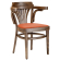 CHAUSEY | Fauteuil en bois courbé | Bois / Velours Orange | Vintage avec Patine Ancienne | Bugholz