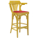 Chausey | Bugholz Barhocker | Holz / Leder | Gelb / Rot | Bugholz