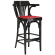 Chausey | Bugholz Barhocker | Holz / Leder | Schwarz / Rot | Bugholz