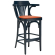 Chausey | Bugholz Barhocker | Holz / Samt | Dunkelblau / Orange | Bugholz