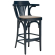 Chausey | Bugholz Barhocker | Holz / Samt | Dunkelblau / Taupe | Bugholz