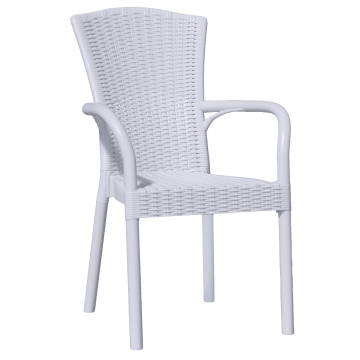 CINJA | Rotan Plastic Stoel | Wit | Plastic | Stapelbaar