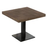 CM | Bistro Bord | 80 x 80 cm | H 77 cm | Valnød | Fot: Sort