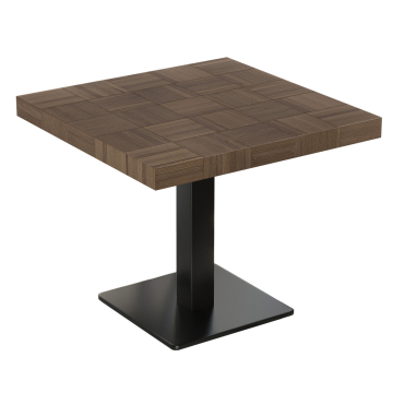 CM | Bistro Tisch | 80 x 80 cm | H 77 cm | Walnuß | Gestell: Schwarz
