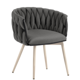MARIS | Hotelstoel | Samt | Grijs | Frame: Wit | Draaisfunctie