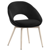LIAM | Chaise de Hôtel | Noir | Velours | Structure Blanc