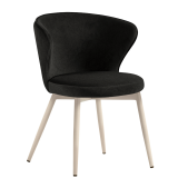 Isabella | Hotel Chair | Black | Velvet | White Frame