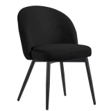Lily | Hotelstoel | Zwart | Fluweel | Frame Zwart