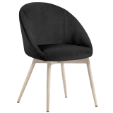 Lauren | Hotelstoel | Zwart | Fluweel | Frame Wit