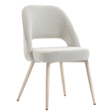 Eliana | Hotel Stuhl | Creme | Teddystoff | Gestell Weiß