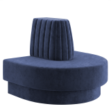Schmidt S | Gastro Sitzinsel | Höhe: 100 cm | Blau | Gestreift Doppelnaht | Samt