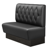 DenverE | Gastropöytä | K: 180 x 103 cm | Musta | Chesterfield-ruutu | Nahka