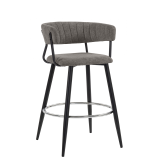 ELIN | Hotel Barhocker | Grau | Stoff/Textil