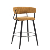 ELIN | Hotel Barhocker | Honig Braun | Stoff/Textil