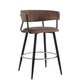 ELIN | Hotel Barhocker | Braun | Samt