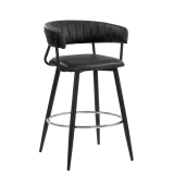 ELIN | Hotel Barhocker | Schwarz | Leder