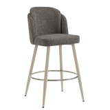 HANNAH | Hotel Barhocker | Grau | Stoff/Textil | Gestell Weiß