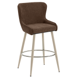 JULIUS | Hotel Barhocker | Textil/Stoff | Braun | Gestell: Weiß | Drehfunktion