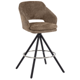KIARA | Hotel Barhocker | Dunkel Braun | Stoff/Textil | Drehfuß