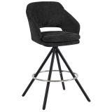 KIARA | Hotel Barhocker | Schwarz | Stoff/Textil | Drehfuß