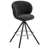 LANA | Hotel Barhocker | Schwarz | Stoff/Textil | Drehfuß