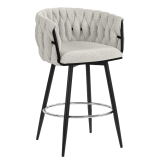 MARIS | Hotel Barhocker | Teddystoff | Creme | Drehfunktion