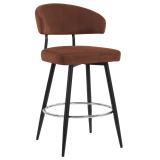 SARA | Hotel Barhocker | Rot Bronze | Samt