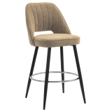 SOPHIE | Hotellbarstol | Taupe | Sammet/Textil