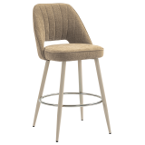 SOPHIE | Taburete de hotel para bar | Taupe | Tela/Textil | Bastidor Blanco