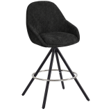 TIA | Hotel Barhocker | Schwarz | Stoff/Textil | Drehfuß