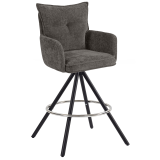 VERONIKA | Hotel Barhocker | Grau | Stoff/Textil | Drehfuß