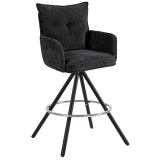 VERONIKA | Hotel Barhocker | Schwarz | Stoff/Textil | Drehfuß