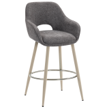 KATARINA | Hotel Barhocker | Stoff/Textil | Grau
