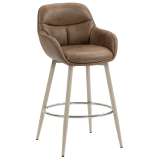 LEANO | Tabouret de bar pour hôtel | Cuir | Marron