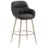 LEANO | Tabouret de bar pour hôtel | Cuir | Noir
